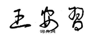曾庆福王安习草书个性签名怎么写