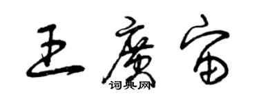 曾庆福王广宙草书个性签名怎么写