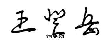 曾庆福王登岳草书个性签名怎么写