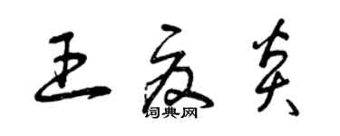 曾庆福王夏炎草书个性签名怎么写