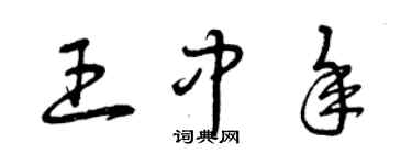 曾庆福王中年草书个性签名怎么写