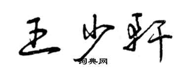 曾庆福王少轩草书个性签名怎么写