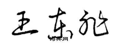 曾庆福王东非草书个性签名怎么写