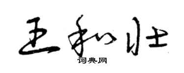 曾庆福王和壮草书个性签名怎么写