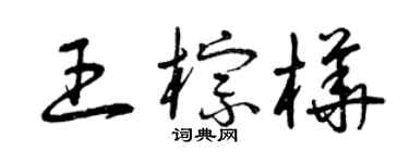 曾庆福王棕桦草书个性签名怎么写