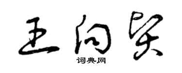 曾庆福王向贤草书个性签名怎么写