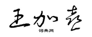 曾庆福王加喜草书个性签名怎么写