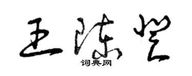 曾庆福王陈登草书个性签名怎么写