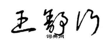 曾庆福王舒行草书个性签名怎么写