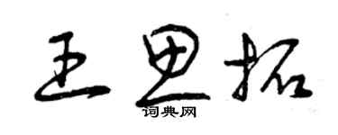 曾庆福王思拓草书个性签名怎么写
