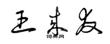 曾庆福王来友草书个性签名怎么写