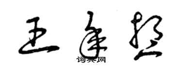 曾庆福王年想草书个性签名怎么写
