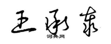 曾庆福王承泰草书个性签名怎么写