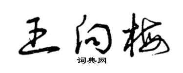 曾庆福王向梅草书个性签名怎么写