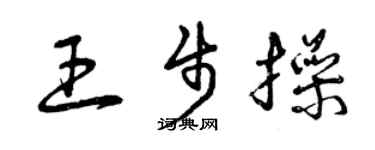 曾庆福王步操草书个性签名怎么写