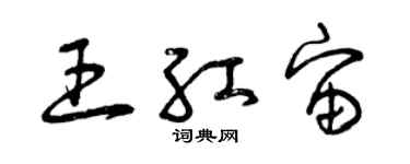 曾庆福王红宙草书个性签名怎么写