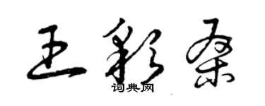 曾庆福王彩桑草书个性签名怎么写