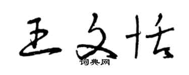曾庆福王文恬草书个性签名怎么写
