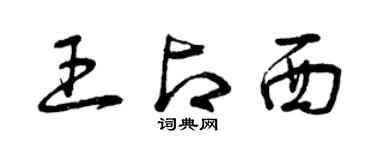 曾庆福王占西草书个性签名怎么写