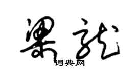 朱锡荣梁龙草书个性签名怎么写