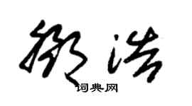 朱锡荣邓浩草书个性签名怎么写