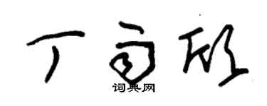 朱锡荣丁雨欣草书个性签名怎么写