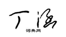 朱锡荣丁涵草书个性签名怎么写