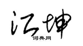 朱锡荣江坤草书个性签名怎么写