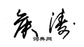 朱锡荣侯涛草书个性签名怎么写