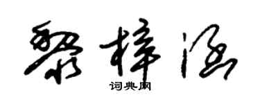 朱锡荣黎梓涵草书个性签名怎么写