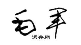 朱锡荣毛军草书个性签名怎么写
