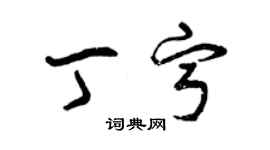 曾庆福丁宁草书个性签名怎么写