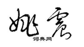 曾庆福姚震草书个性签名怎么写