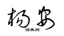 曾庆福杨安草书个性签名怎么写