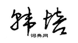 曾庆福韩培草书个性签名怎么写