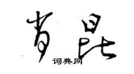 曾庆福肖昆草书个性签名怎么写