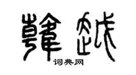 曾庆福韩越篆书个性签名怎么写