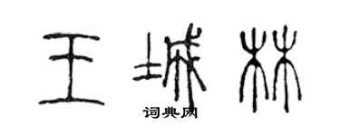 陈声远王城林篆书个性签名怎么写
