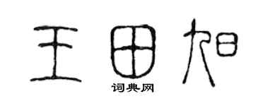 陈声远王田旭篆书个性签名怎么写