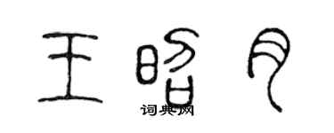 陈声远王昭月篆书个性签名怎么写