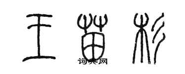 陈墨王苗杉篆书个性签名怎么写